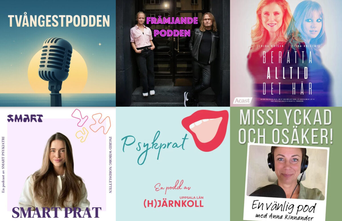 Ett urval poddar om psykisk ohälsa